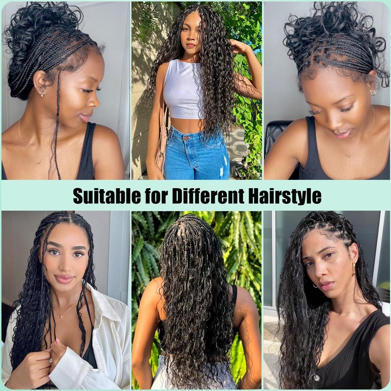 IXIMII Human Braiding Hair 18 inch 3.5oz(100g) 100% Human Hair Deep Wave Bulk No Weft Natural Black Color Curly Hair Extensions for Boho Braids