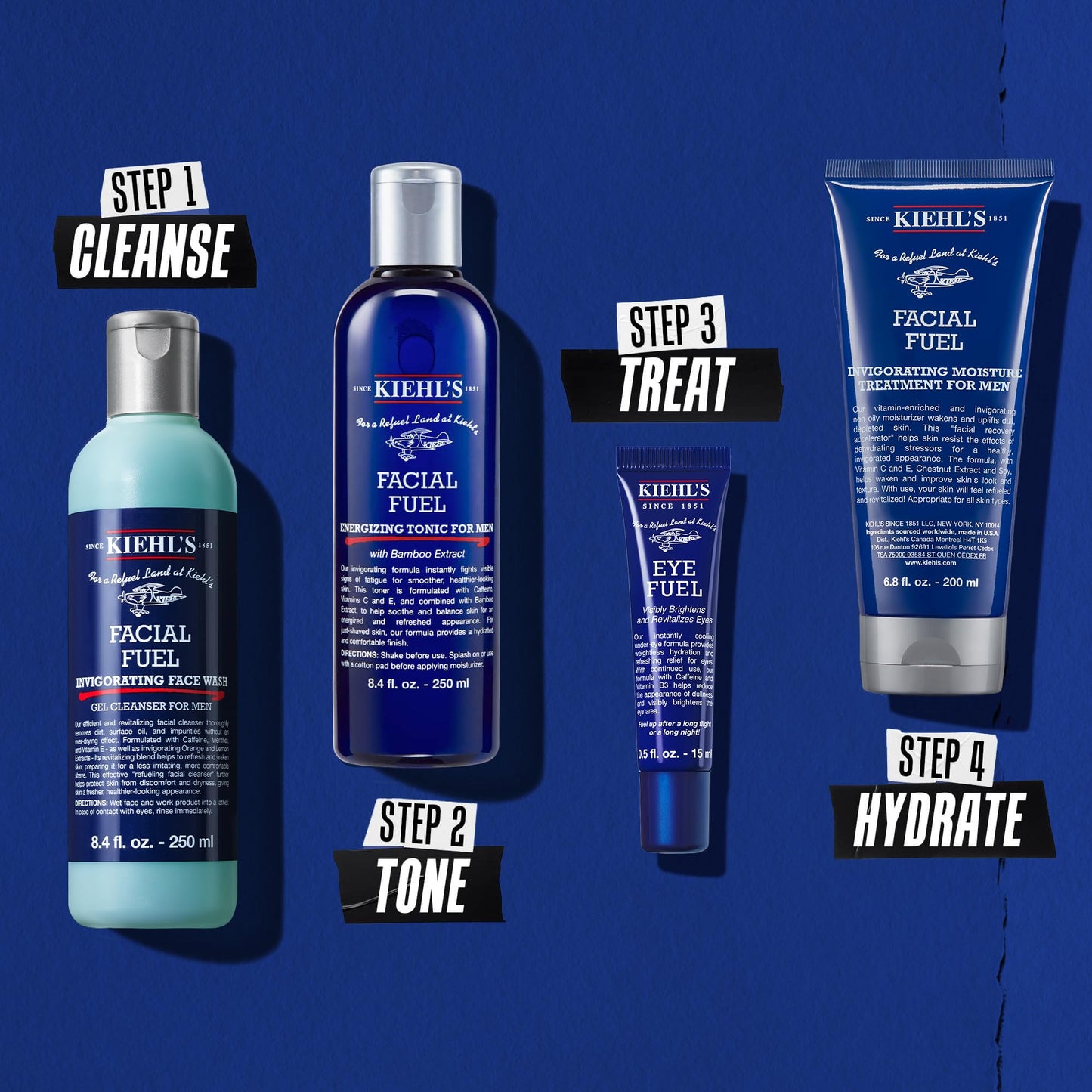 Kiehl's Facial Fuel Moisturizer, Men's Face Cream, with Vitamin C and Caffeine that Contain Antioxidants to Help Energize and Reduce Dullness, Non-Greasy, Paraben, and Sulfate Free - 2.5 fl oz