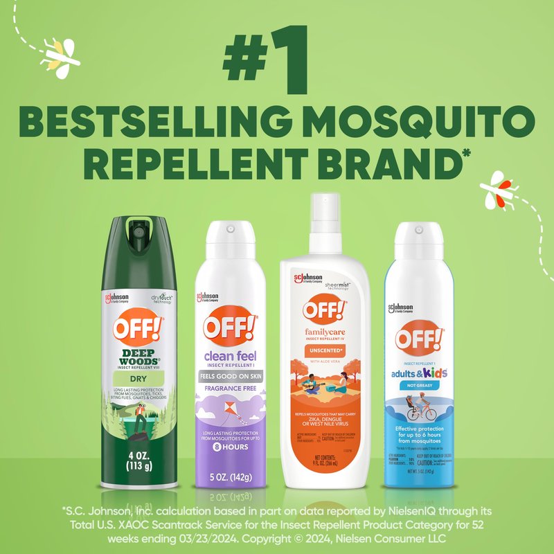OFF! Deep Woods Insect Repellent Aerosol, Dry, Non-Greasy Formula, Bug Spray with Long Lasting Protection from Mosquitoes and Ticks, 4 Oz, (Pack of 2)