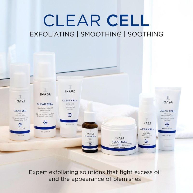 IMAGE Skincare, Clear Cell Clarifying Salicylic Tonic, Mattifying Toner for Pores, Redness and Light Exfoliation for Oily Prone Skin, 4 fl oz