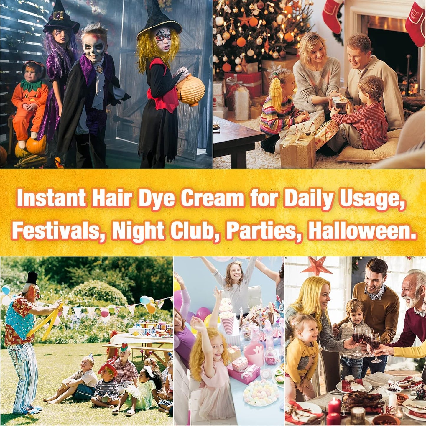 Temporary Hair Color for Kids, Ultikare Orange Hair Dye Washable Natural Hair Wax Color Chalk Mud Cream DIY Hairstyle Clay For Dark Hair Halloween, Cosplay, Party, Christmas Gift Girls 3.4 Fl Oz