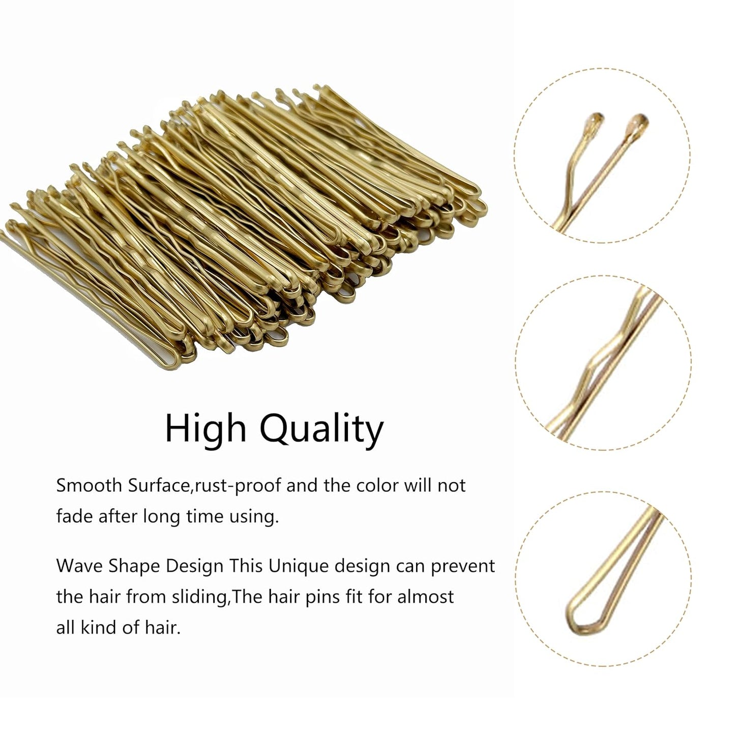 100PCS 2Inches Hair Pins Kit Secure Hold Bobby Pins Clips for Women Girls and Hairdressing Salon With Clear Storage Box(Black)