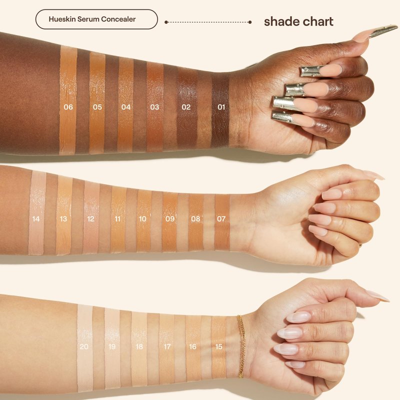Live Tinted Hueskin Serum Concealer - Medium-to-Full Coverage Concealer with Niacinamide, & Hyaluronic Acid for Dark Circles, Fine Lines & Wrinkles, Buildable Long-Lasting Formula, 0.35 oz Shade 20