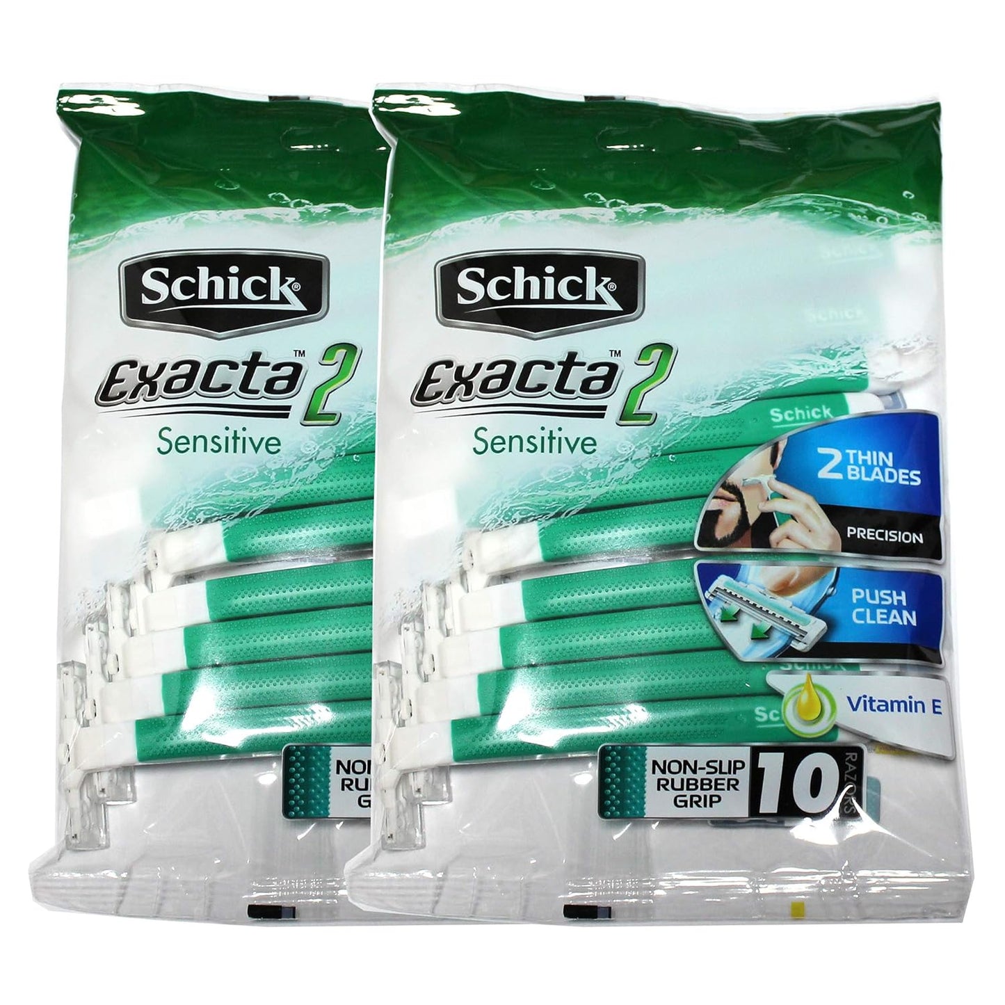 Schick Exacta2 Sensitive Disposable Razor, 10 Count (1Pack)