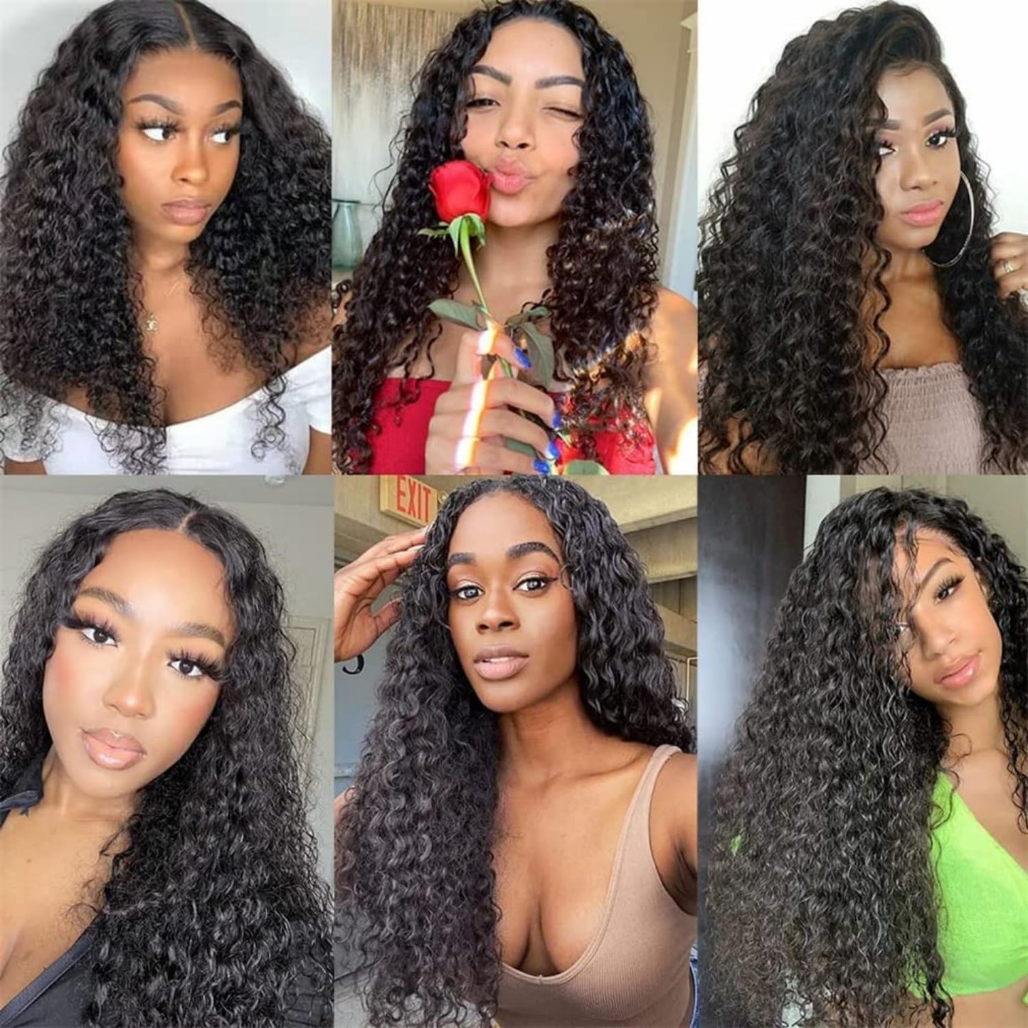 Water Wave Human Hair Bundles 14 Inch One Bundle Deep Curly Human Hair Double Weft Natural Wave Wet and Wavy Hair Extensions