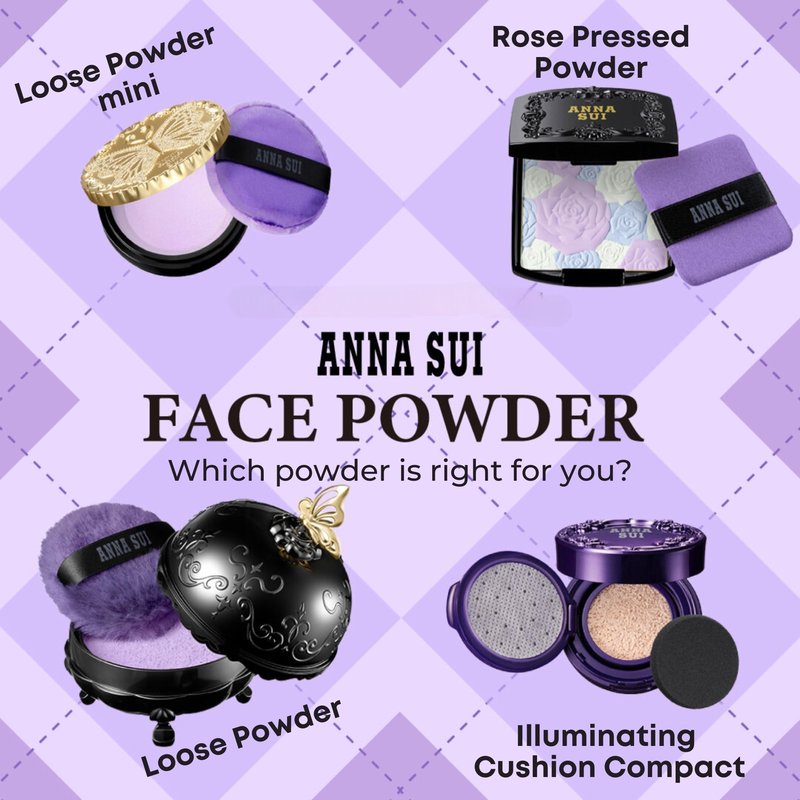 ANNA SUI Loose Face Powder - Refill Only - Blurring effect and Brightening, Covering of Large Pores - Flowless Soft Focus Finish - 200 - Purple - 0.59 oz