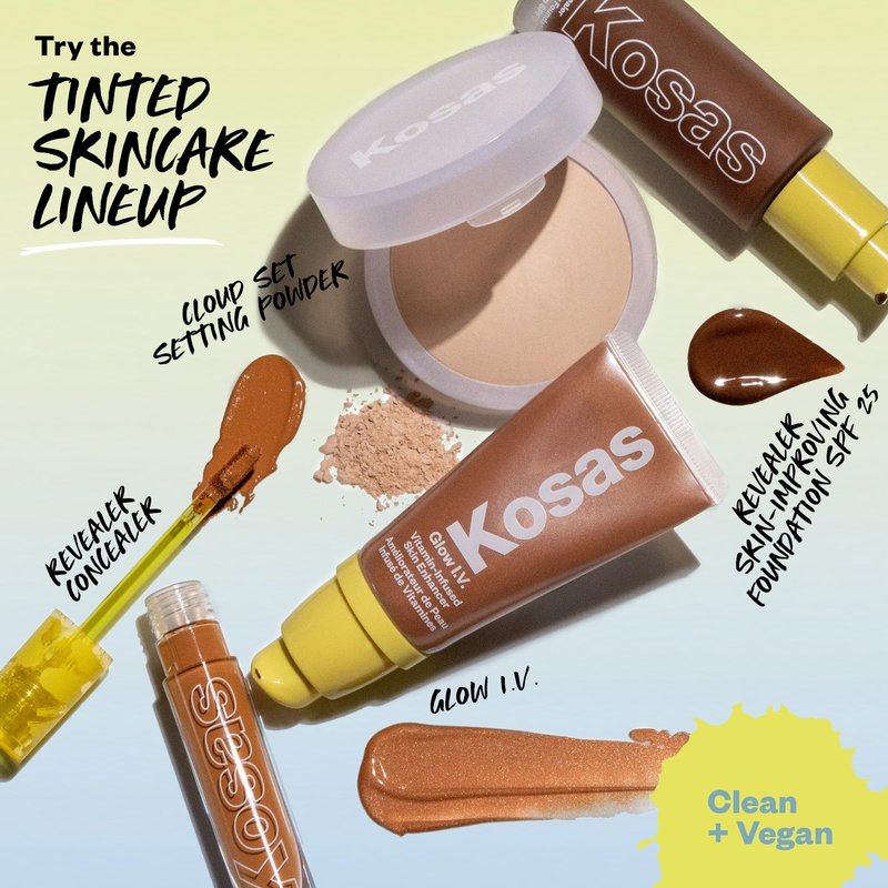 Kosas Glow I.V. Skin Illuminating Enhancer – Vitamin-Infused Liquid Highlighter, Hydrating Glow Primer, Lightweight Face Illuminator, Illuminate