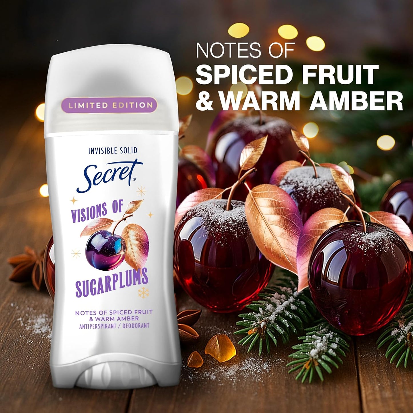 Secret Fresh Antiperspirant Deodorant for Women, 72hr Breathable Sweat & Odor Protection, Instant Freshness & Gentle, PH Balancing Minerals, Invisible Solid, Sweet Nectarine Scent, 2.6 oz