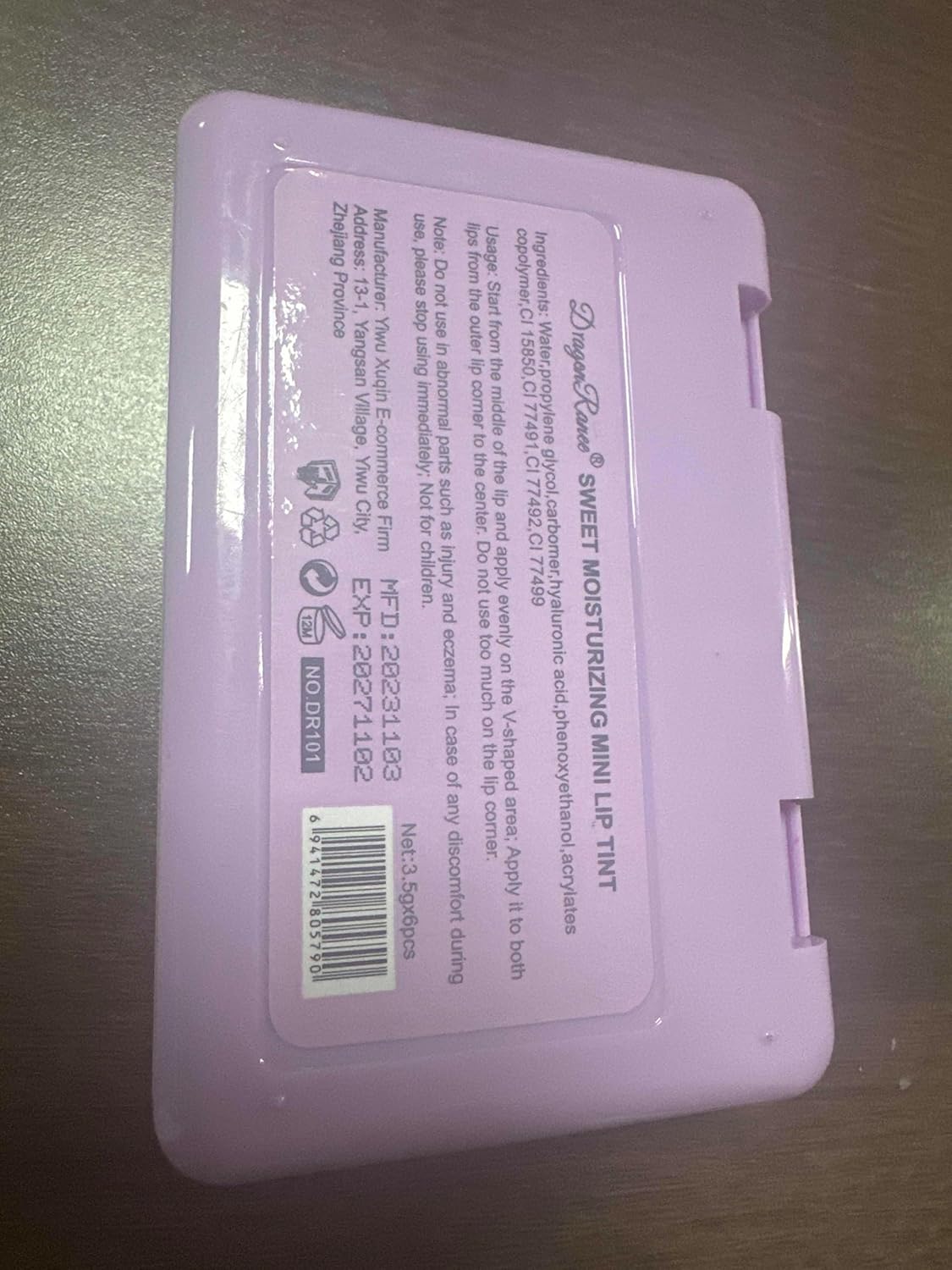 6 Colors Lip Tint Stain Set, Korean Velvet Watery Lip Stain Moisturizing Mini Liquid Lipstick, Multi-use Lip and Cheek Tint, Long lasting Non-Stick Cup Waterproof, Lip Color Makeup