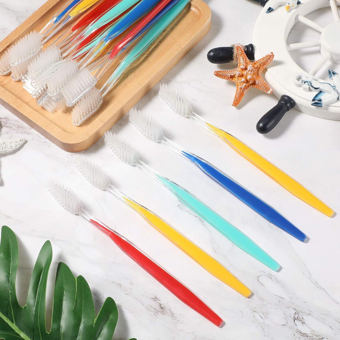 200 Pcs Disposable Travel Toothbrush Set - Medium Soft Bristles, Individually Wrapped for Adults | Perfect for Hotels & Travel