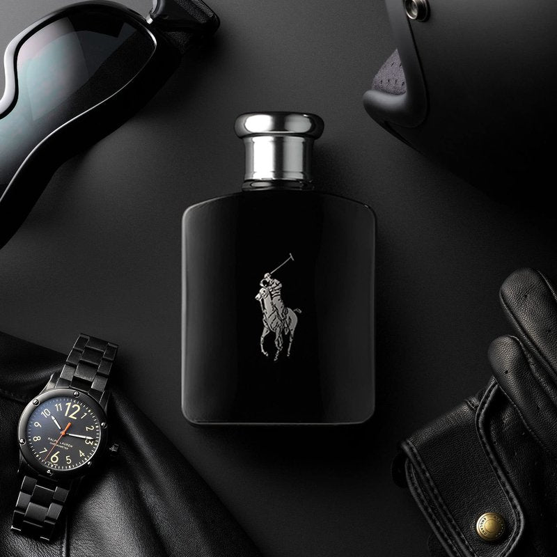 RALPH LAUREN FRAGRANCES Polo Black - Eau de Toilette - Men's Cologne - Woody & Fresh - With Patchouli, Sandalwood, and Mandarin - Medium Intensity - 6.7 Fl Oz