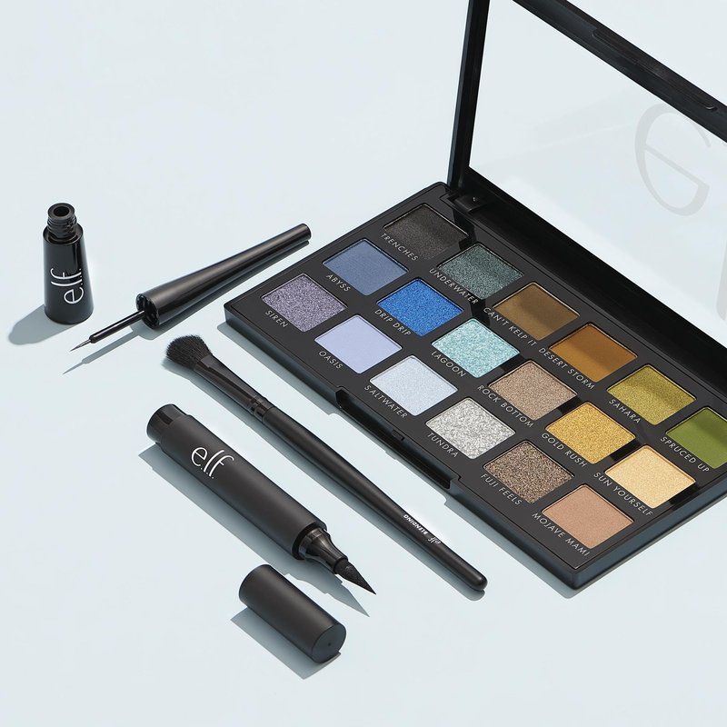 e.l.f. Intense Ink Eyeliner, Enhances The Lash Line With Rich & Long-Lasting Color, Tip For Precise Application, Vegan & Cruelty-Free, Blackest Black