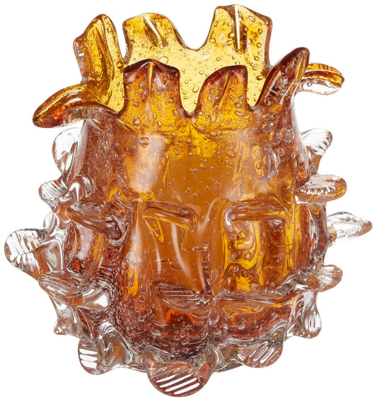 OK Lighting Lava Orange Glass Candleholder