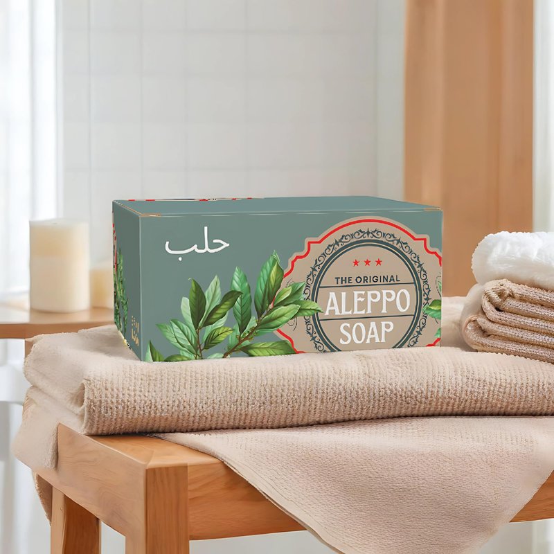 Aleppo Soap Bar,%40 Laurel Oil%60 Virgin Olive Oil, Natural Handmade, Crafted using the Original Ancient Recipe, Gentle for Face, Body, Hair (7oz Each (Pack of 2))