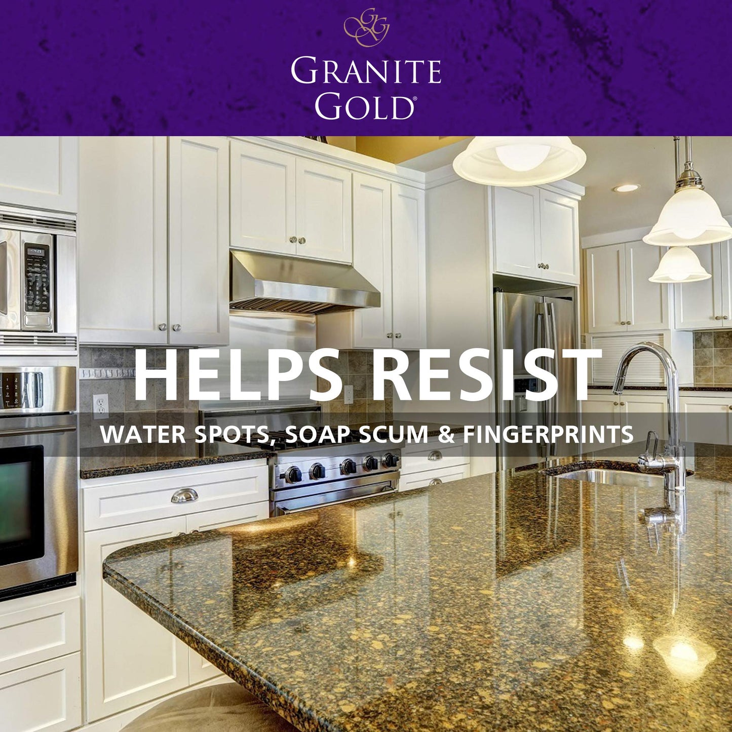 Granite Gold Polish Wipes Streak-Free Shine for Granite, Quartz, Marble, Travertine, Natural Stone Countertops, 18 Count, 1-Pack