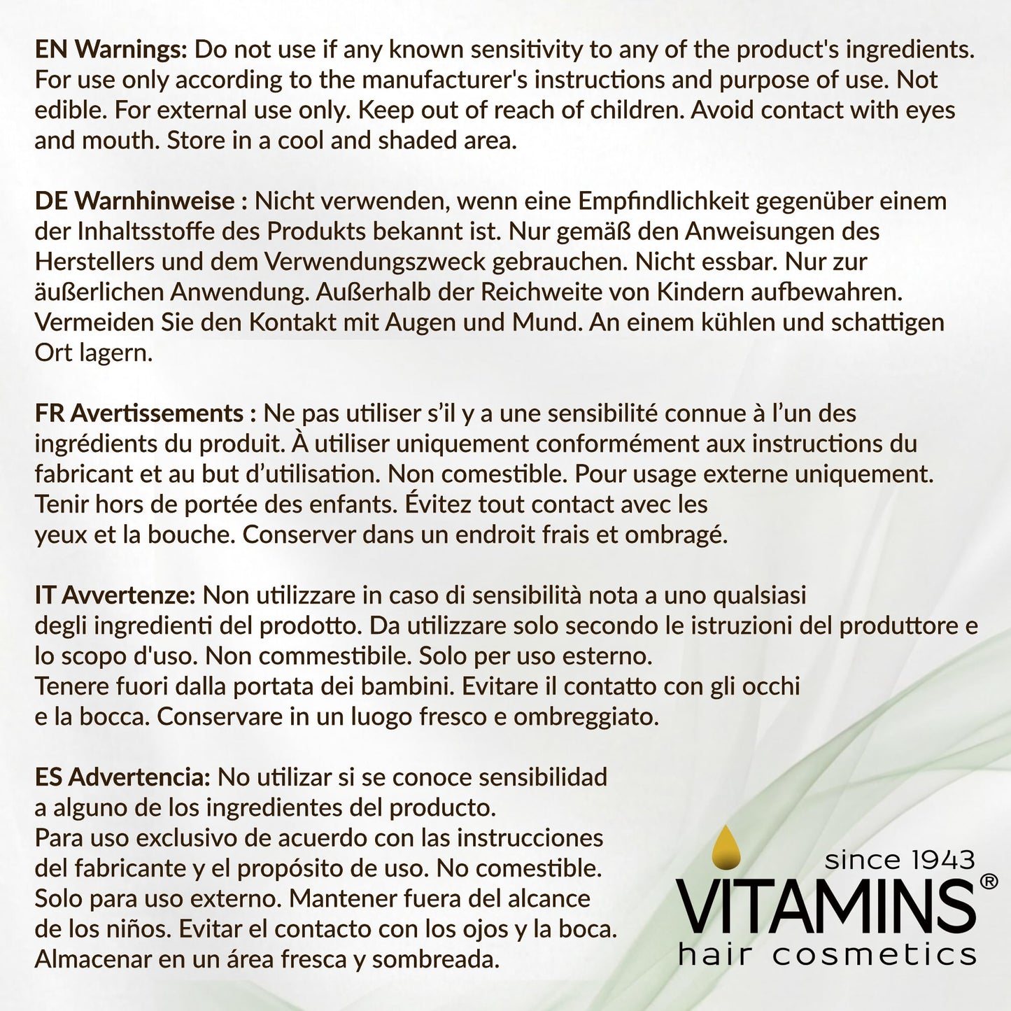 VITAMINS hair cosmetics Keratin Leave In Conditioner for Thin Hair - Lightweight Moisturizer & Hydrating Detangler Cream for Dry Damaged Hair - Frizz Control & Sulfate Free - 8.5 Fl Oz