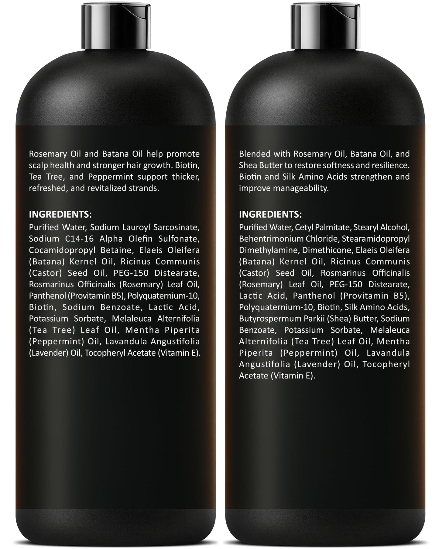 INFINA ESSENTIALS Rosemary Oil Shampoo and Conditioner Set | 16 fl oz Each | with Batana Oil & Biotin | Sulfate-Free Thickening Formula for Thinning Hair | For Men & Women