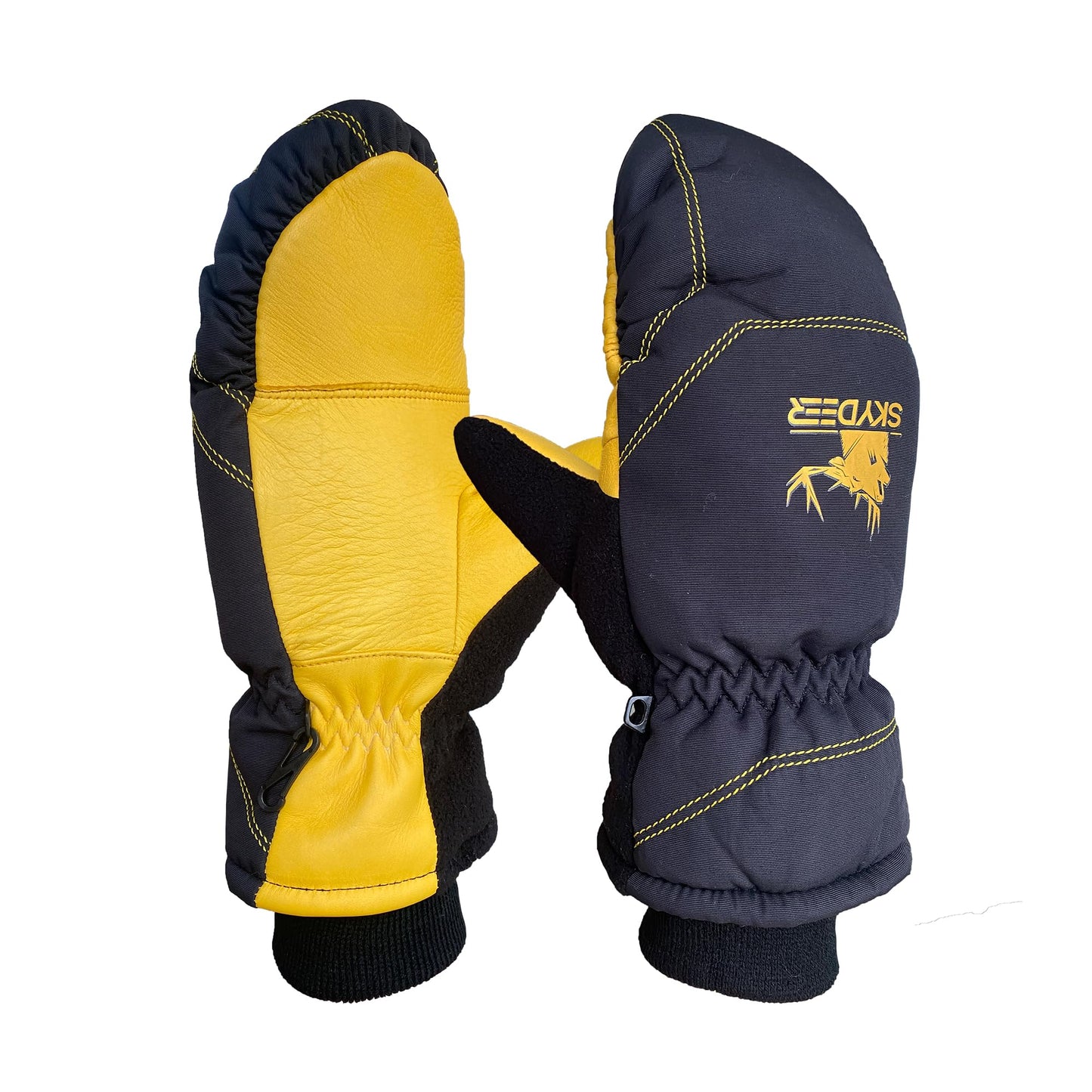 SKYDEER Winter Gloves for Kids, Skiing Mittens with Deerskin Leather and 150G 3M Thinsulate Insulation (SD8754M/3XS)