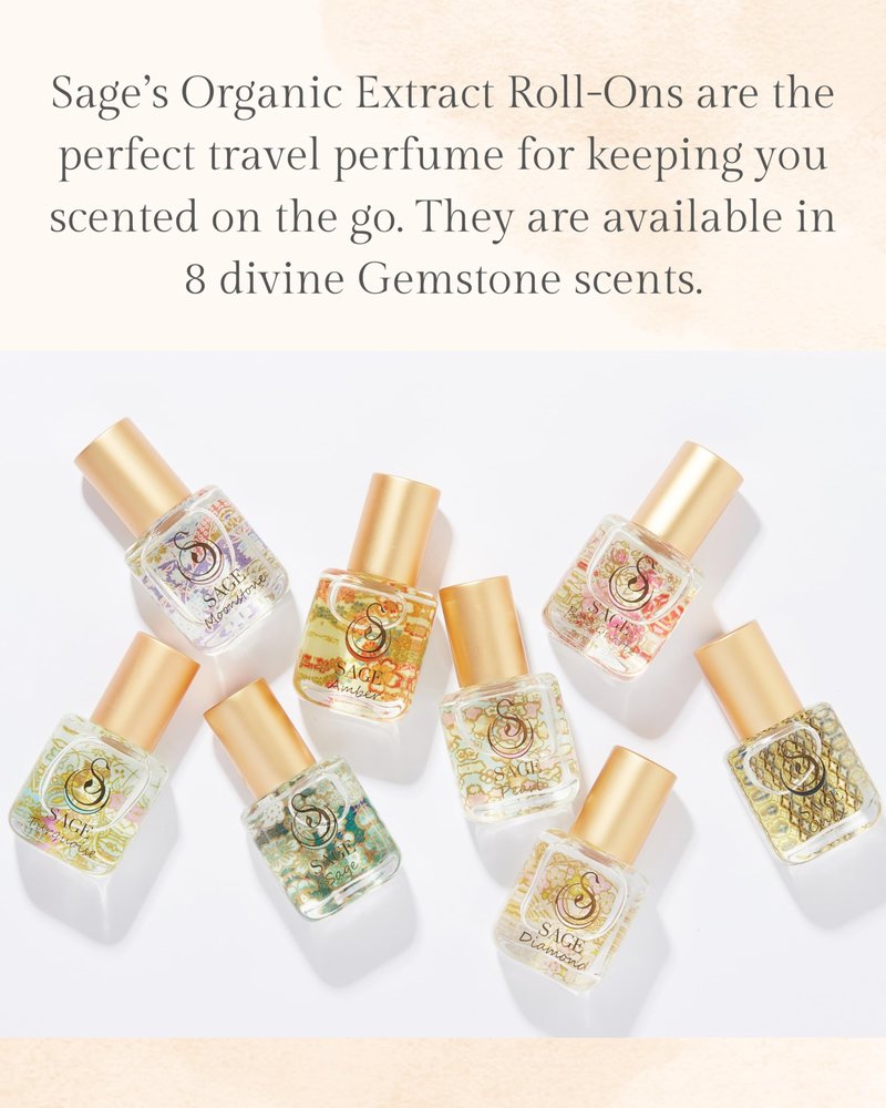 Sage Diamond, Roll On Perfume, Extract, Lily, White Musk, White Amber, Sandalwood Essential Oils, Mini Perfumes for Women, Women’s Fragrances, Fragrance, Perfumes for Women, 1/4oz, Travel Size Perfume