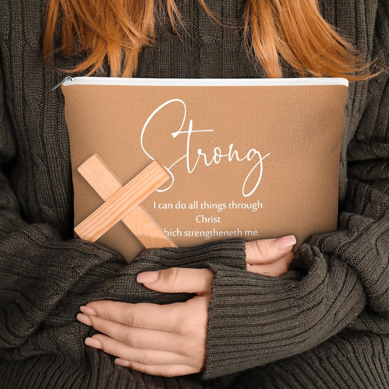 Huhumy 20 Pcs Christian Gifts for Women Bulk Religious Bible Verse Makeup Bag Inspirational Scripture Cosmetic Bag with Zipper VBS Graduation Church Favors for Ladies(Bright,Bible Words)