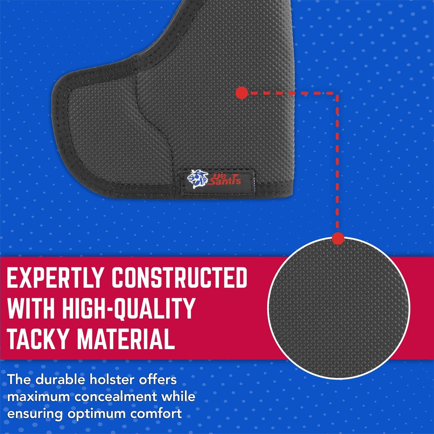 DeSantis Nemesis Pocket Holster - Pocket Holster for Concealed Carry, Pistol Holster, Fits the Glock 42 w/ or w/out Reflex Sight - Ambidextrous, Black