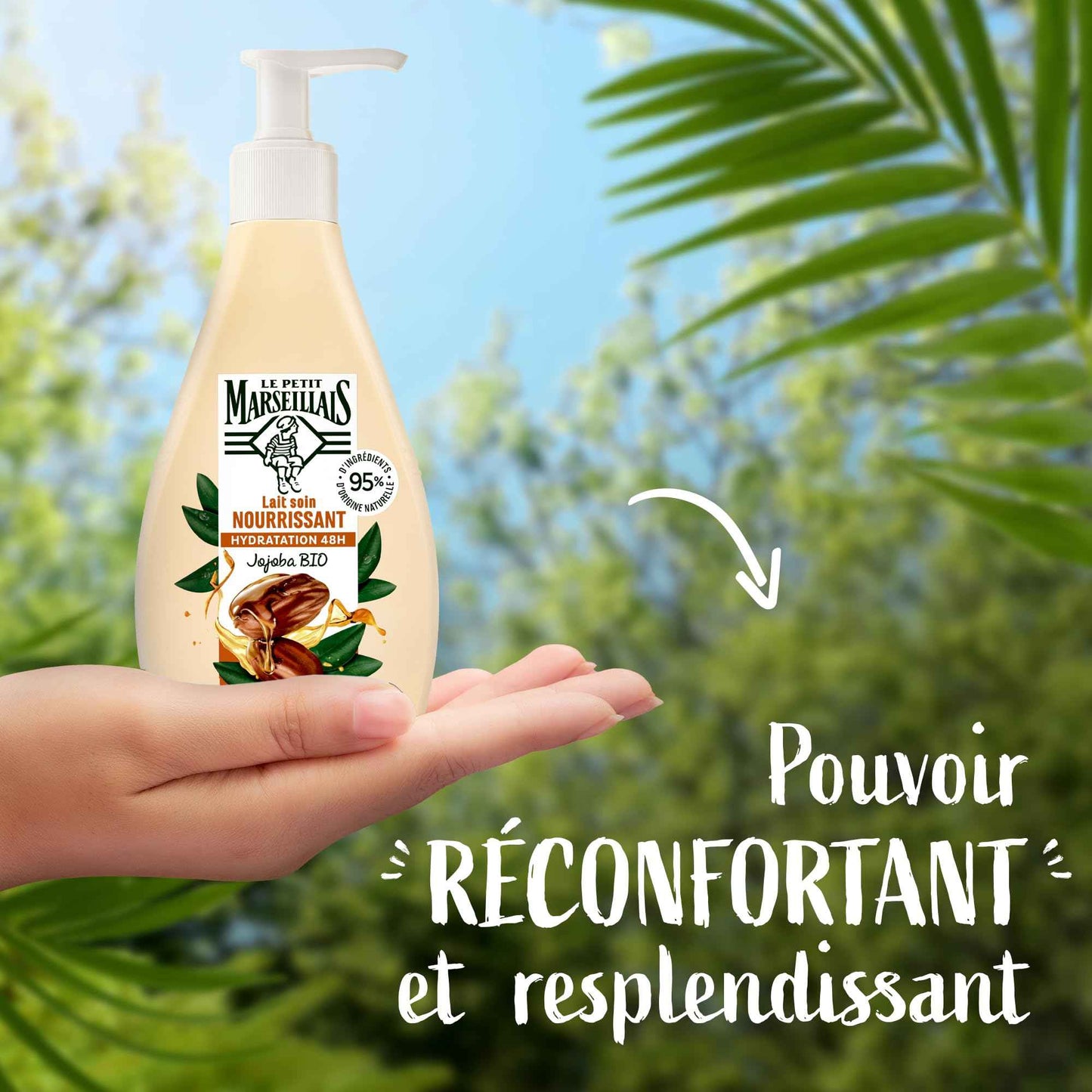 Le Petit Marseillais Jojoba Oil Bio 48H Moisturising Soothing Body Lotion Milk 2 x 250ml.