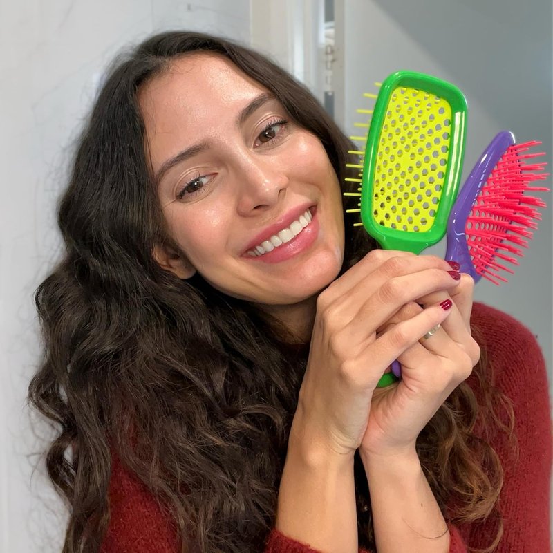 FHI Heat Detangling Brush Set | Pain-Free Hair Brush for All Hair Types - Lightweight Travel-Friendly Design | Neon Collection (3-Pack)