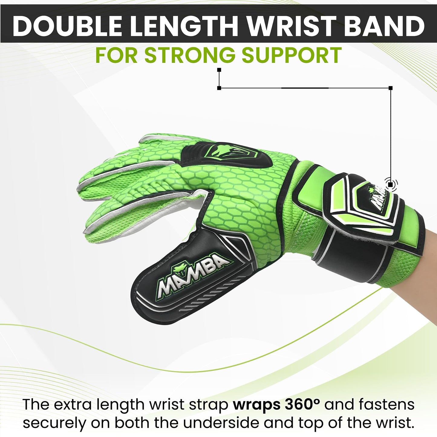 MAMBA Goalkeeper Gloves for Youth & Adult - Premium Quality Latex Palm & Back Hand; Finger Spine Protection & Double Layer Wristband. Goalie Gloves for Men, Women, Boys & Girls (7)