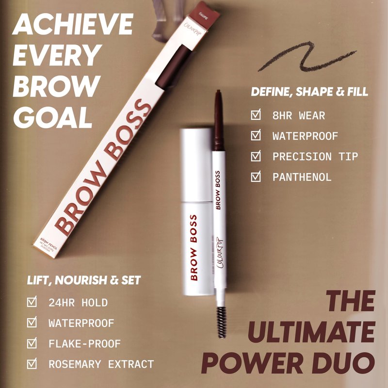 Colourpop Brow Boss Waterproof Eyebrow Pencil - Defining Brow Pencil with Precision Tip, Retractable Twist & Built-In Spoolie - 8-Hour Wear - Creates Natural Hair-Like Strokes - Blonde (0.003 oz)