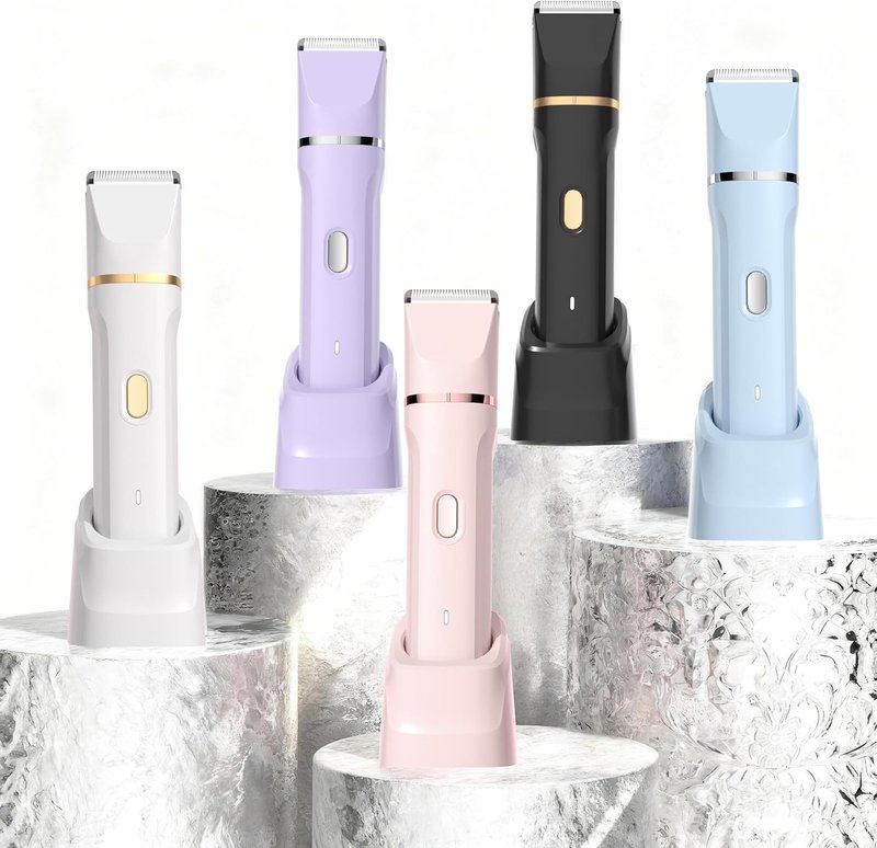 Bikini Trimmer for Women - 5-in-1 Electric Razor for Sensitive Skin | Waterproof Hair Removal Shaver - Black