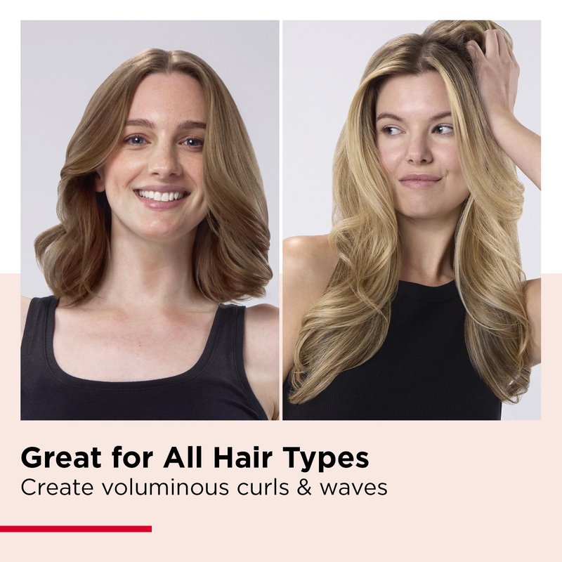 REVLON Silicone Bristle Heated Hair Styling Brush | Fast, Long Lasting Volume for Easy Styling | 1" Barrel for Full Body and Smooth Styles (Black/Pink)
