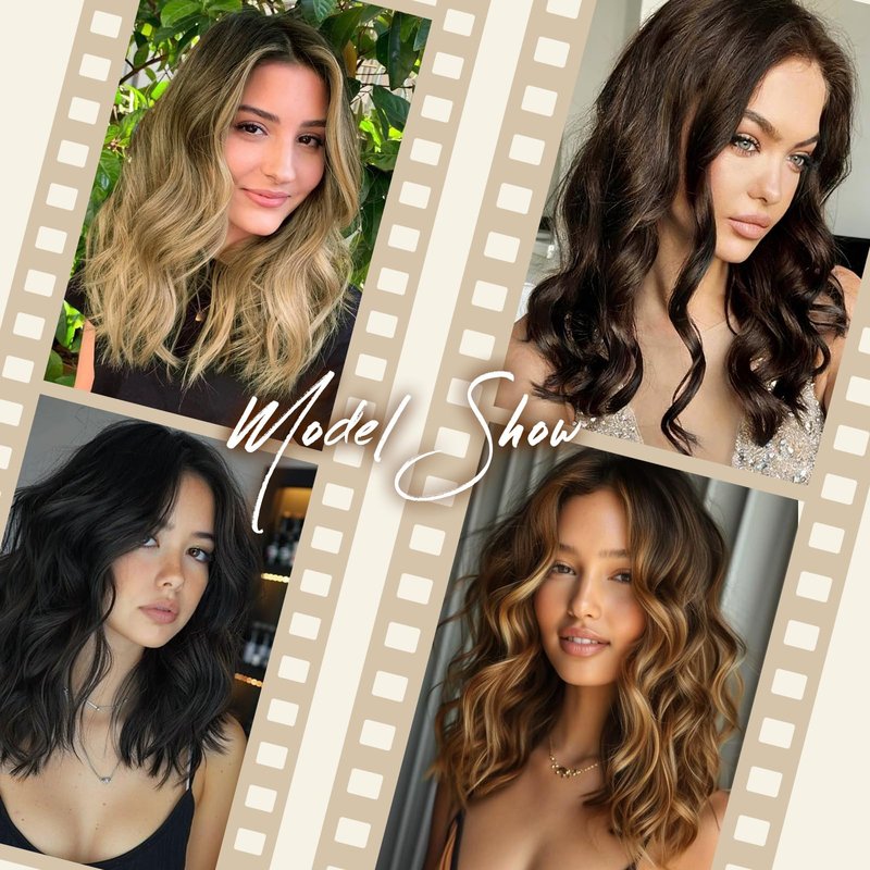 NOVFLKW Brown Highlight Short Wavy Wig for Women Shoulder Length Middle Part with Pre Cut Lace Hairline Wavy Wig Natural Appearance Synthetic Heat Resistant Fiber for Everyday Hairstyle 16 Inch