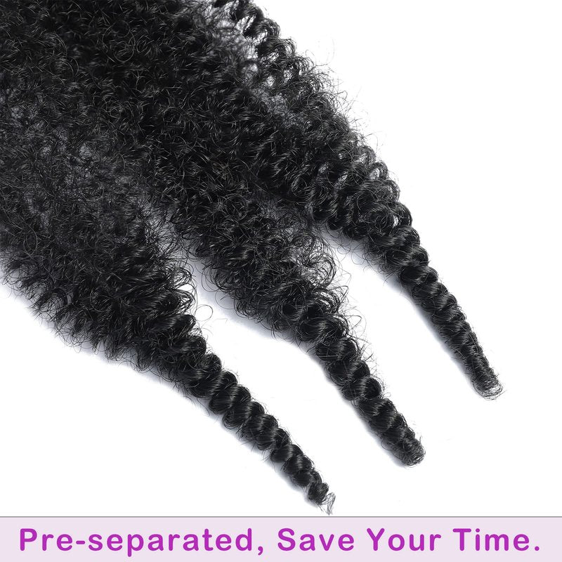 36 Inch Marley Hair Springy Afro Twist Hair 8 Packs Marley Twist Braiding Hair for Faux Locs Crochet Hair Pre Separated Spring Twist Hair Synthetic Hair Extensions(36 Inch, 1B)