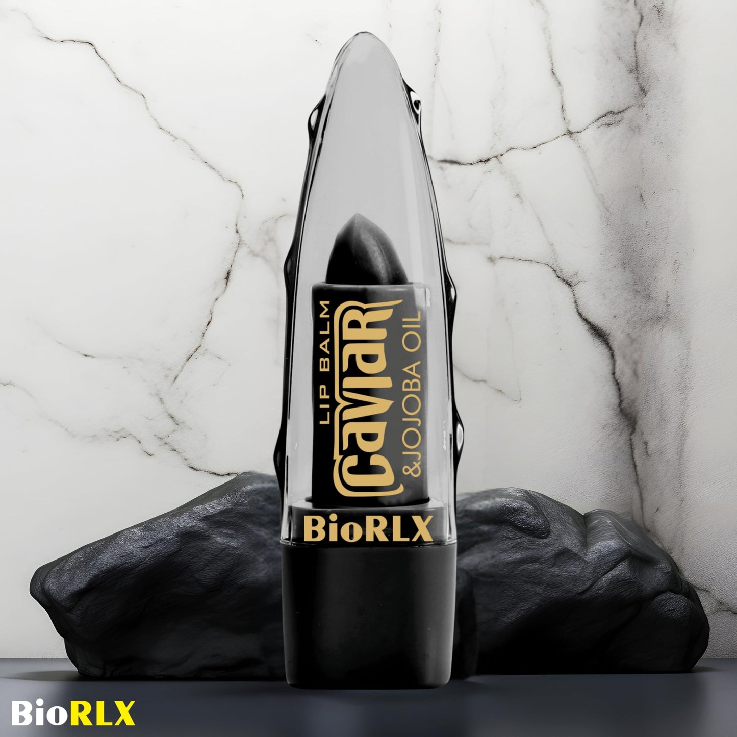 BioRLX Caviar & Jojoba Oil Lip Balm - Luxurious Color-Free Lip Care for Intense Moisture and Smoothness (Caviar & Jojoba, 0.12 Ounce (Pack of 1))