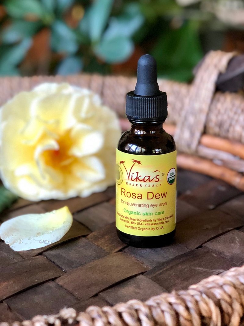 Vika's Essentials Certified Organic EWG Verified Rosa Dew Eye Serum