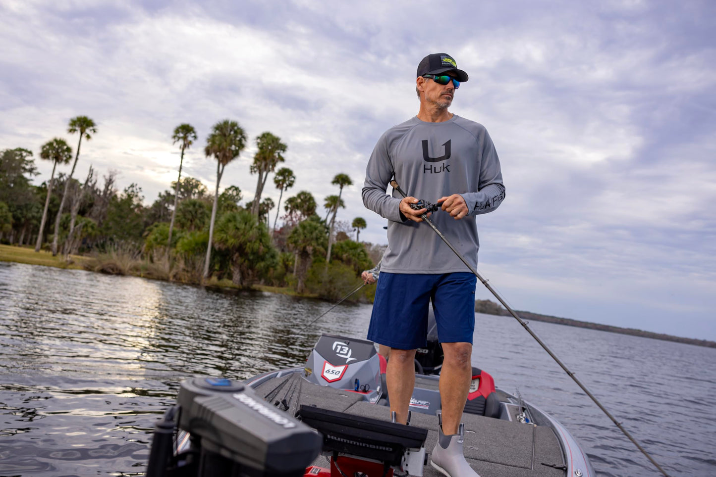 HUK Men's Standard Icon X Crew, Long-Sleeve Performance Fishing Shirt, Night Owl