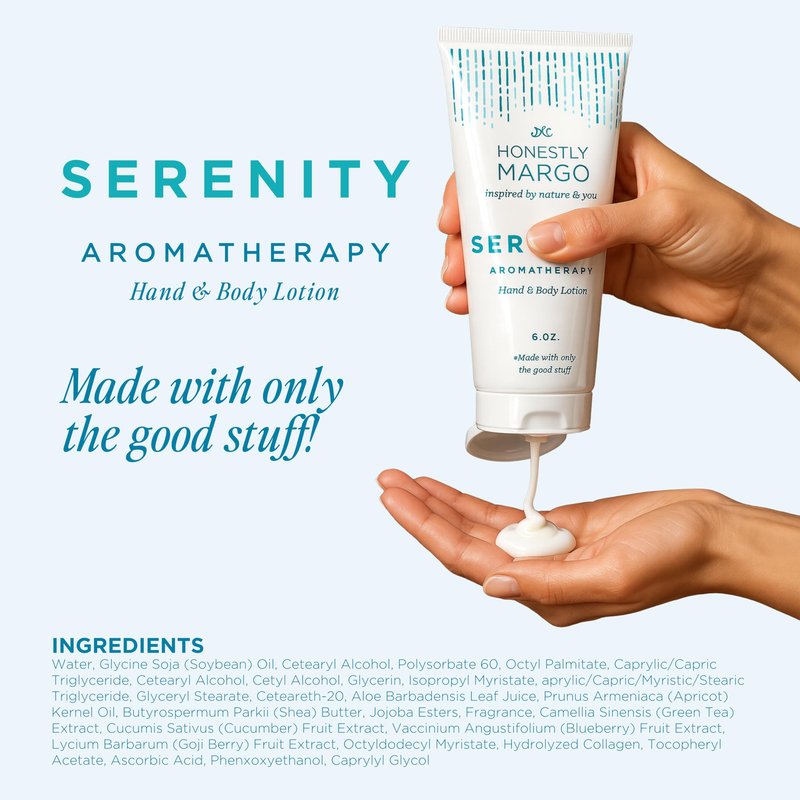 Honestly Margo Aromatherapy Hand & Body Lotion (Menthol Eucalyptus, 6 Oz) – Hydrating Moisturizer with Essential Oils, Clean, Cruelty-Free Body Care, Bath Products, Hand Cream & Body Moisturizer