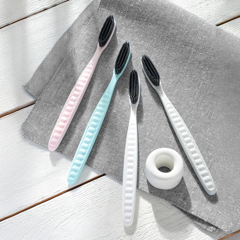 WANGTA Black – Charcoal Extra Large Toothbrush – 1.6 inch (4 cm) Wide Head | 4,000 Bristles for Firm Cleaning & Odor Suppression | Made in Korea Premium Oral Care (10 Pack)