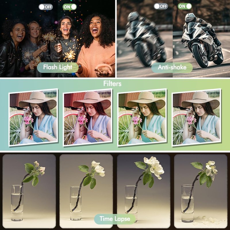 4K Digital Camera for Photography - 48MP Autofocus Vlogging Camera with Flash & 16X Zoom | Anti-Shake Feature for Teens & Adults
