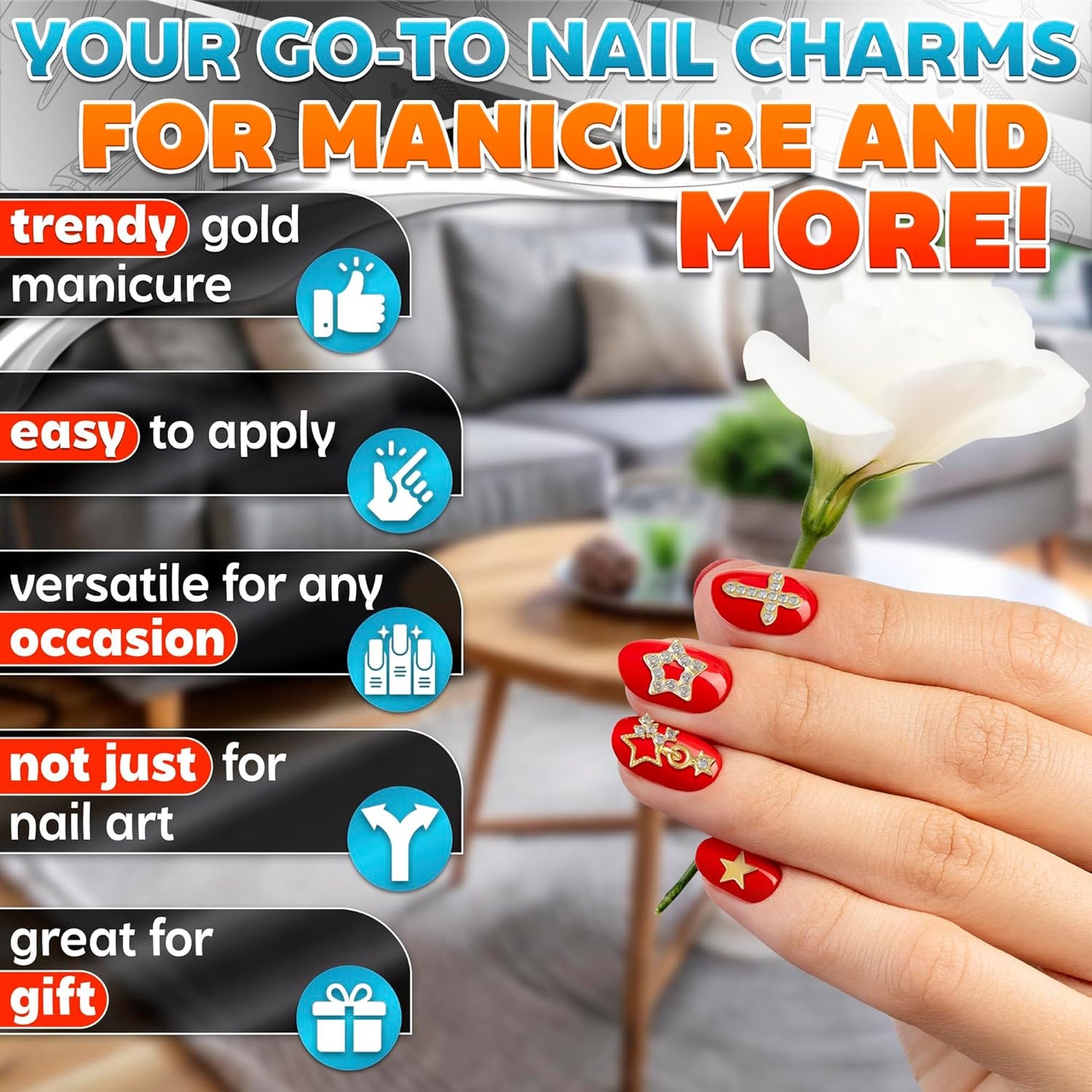 100 Pcs Silver Cross Nail Charms and Gems – 3D Acrylic Cross Charms for Nails for DIY & Professional Manicure – Easy-to-Apply & Durable Nail Decorations, Versatile for Y2K & Nail Studs