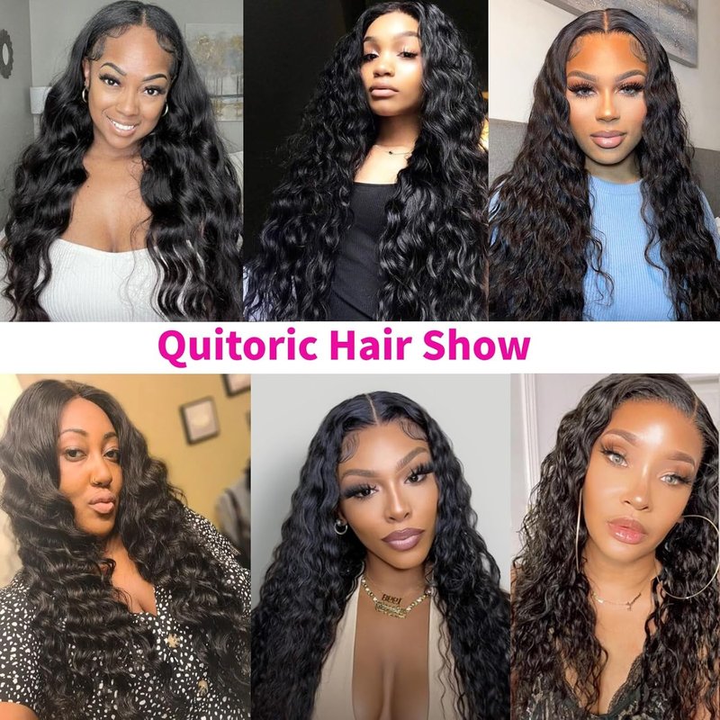 12A Brazilian Water Wave Human Hair Bundles One Bundle 24 Inch 100% Unprocessed Virgin Deep Wave Bundles Human Hair for Black Women Natural Black Color