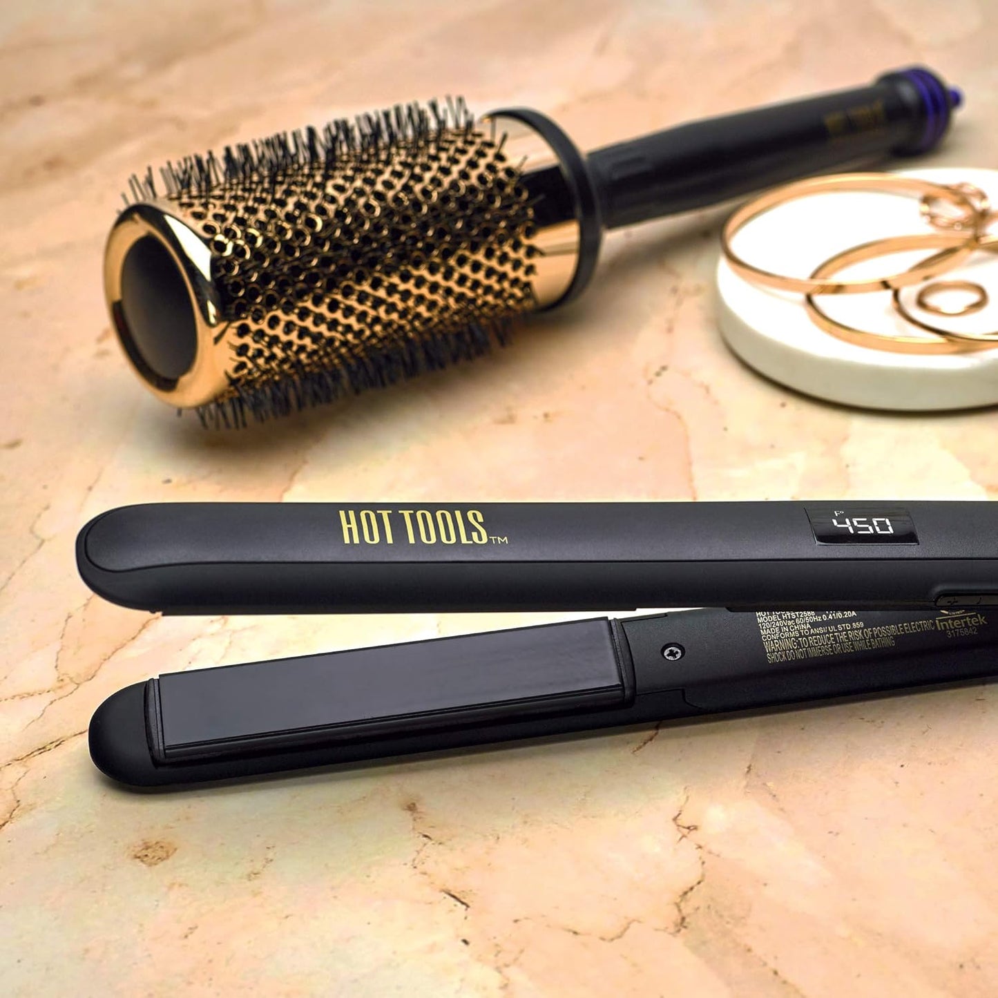 Hot Tools Pro Flat Iron - 1 Inch Ceramic & Tourmaline Plates for Sleek Hair Styling