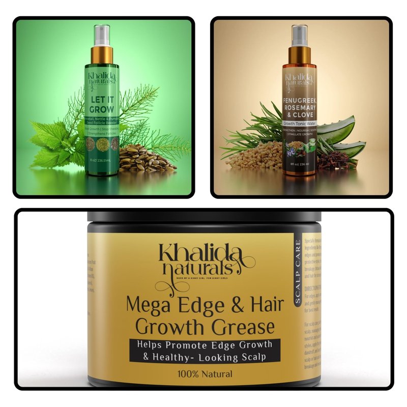 Let It Grow Hair Growth Spray – Horsetail, Nettle & Pumpkin Seed Follicle Booster | Strengthens Roots, Reduces Shedding & Stimulates Growth | Natural Scalp Tonic for Thicker, Healthier type 4 4C Hair