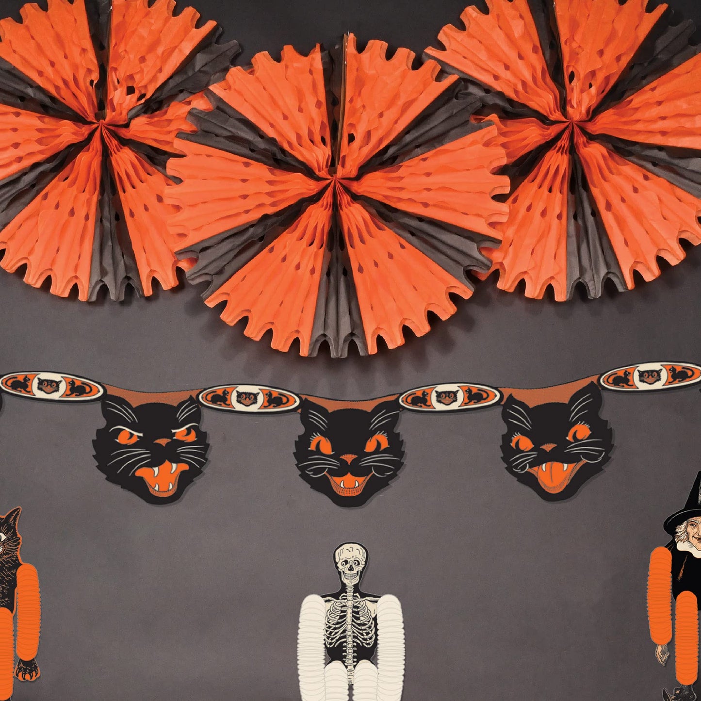 Orange & Black Tissue Fan