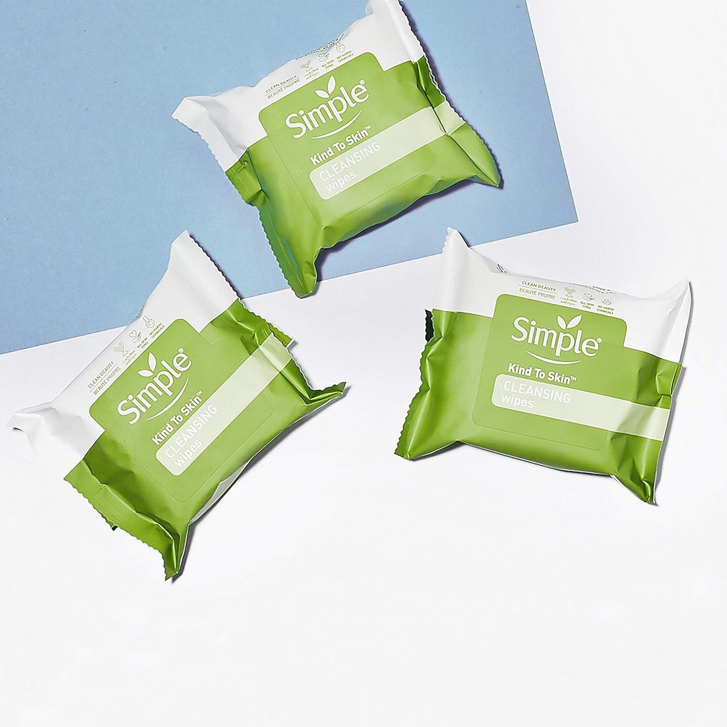 Simple Kind to Skin Cleansing Wipes Micellar Gentle and Effective Makeup Remover Free from color and dye, artificial perfume and harsh chemicals 25 Wipes