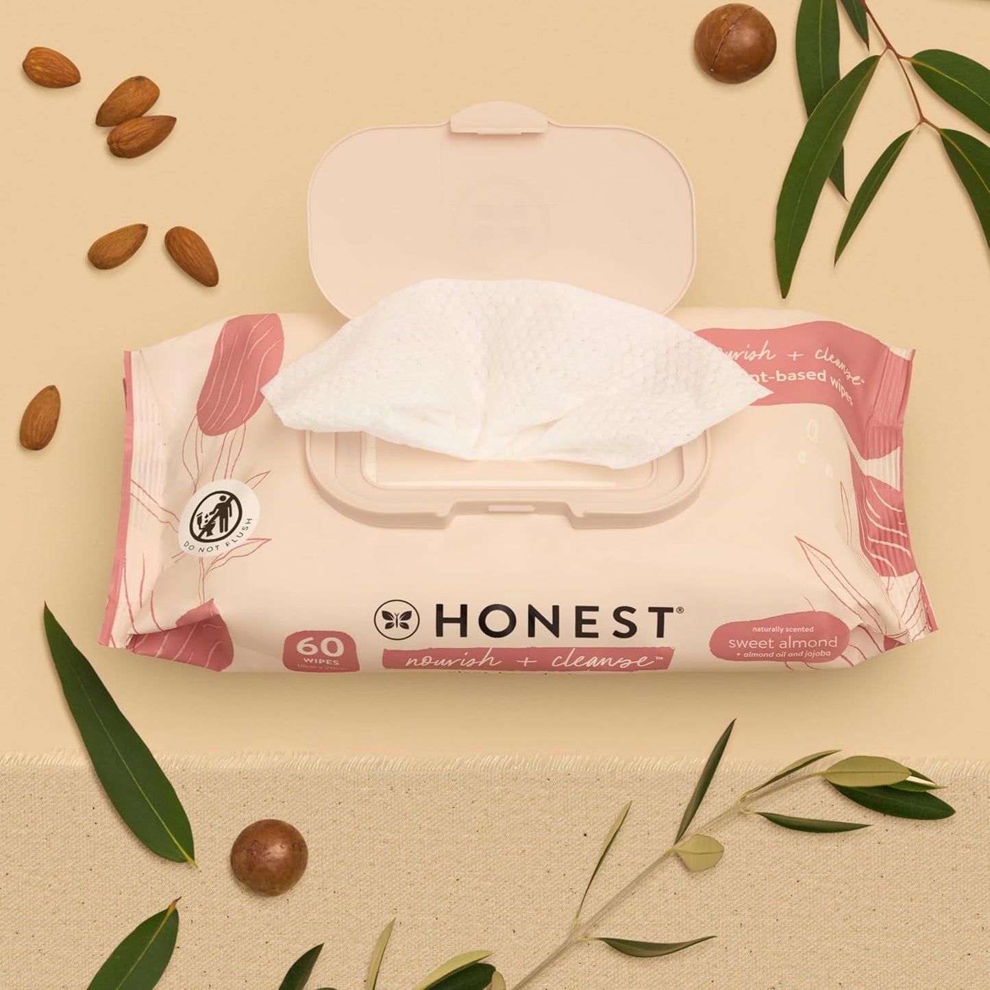 The Honest Company Hydrate + Cleanse Naturally Scented Wipes | Cleansing Multi-Tasking Wipes | 99% Water, Plant Based, Hypoallergenic | Aloe + Cucumber, 60 Count