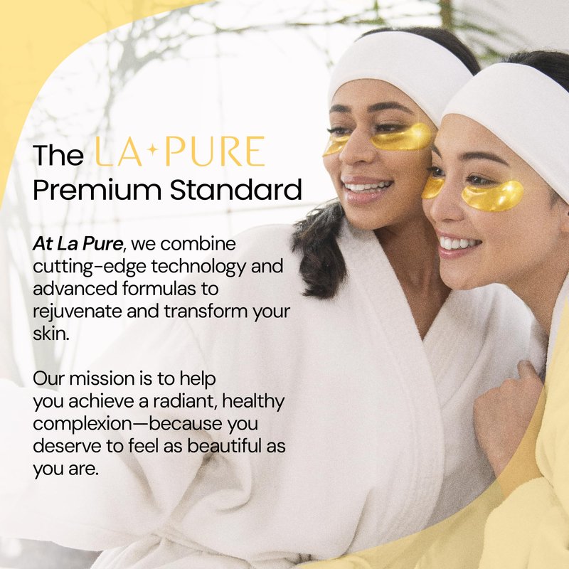 LA PURE Collagen Boosting Eye Mask Patches Under Eye Patches for Puffy Eyes Hyaluronic Acid Dark Circles Bags Lines Anti Wrinkles Anti Aging Hydrating Moisturizing Brightening Eye Gels 15ct