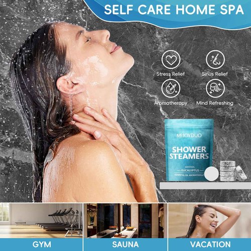 Shower Steamers Aromatherapy, 15 Pack Eucalyptus & Mint Shower Bombs with Natural Essential Oils, Spa Shower Tablets, Relaxation & Self Care Gifts for Women, Stress Relief, Nasal Relief