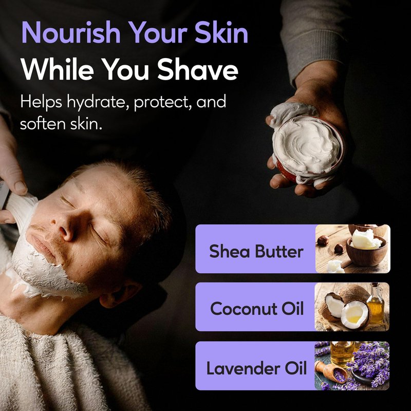 Henry Cavendish Lavender Shaving Soap with Shea Butter & Coconut Oil. Long Lasting 4 oz Puck Refill. Mens Shave Soap. All Natural. Rich Lather, Smooth Comfortable Shave. For Ladies and Gentlemen.