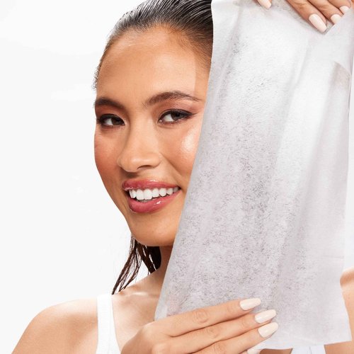 Real Techniques Real Clean XL Makeup Removing Wipes, Hydrating Facial Wipes, Infused With Hyaluronic Acid, Dual-Usage Cleansing Wipes Repair Skin & Gently Remove Makeup, Fragrance Free, 25 Count